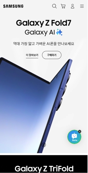 삼성전자 대표(삼성닷컴) 모바일 웹 인증 화면